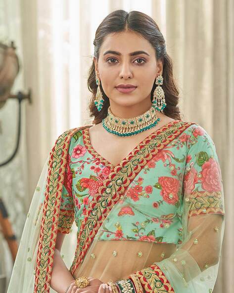 Malaika arora khan pista green silk Indian wedding Lehenga choli 13191 |  Indian wedding lehenga, Bollywood outfits, Bollywood fashion