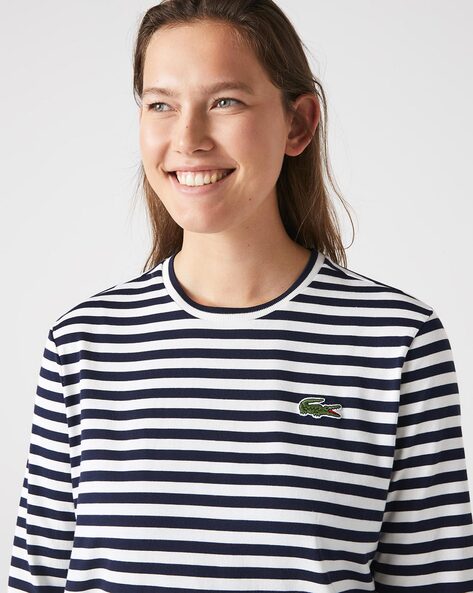 Buy White Blue Tshirts for Women by Lacoste Online Ajio