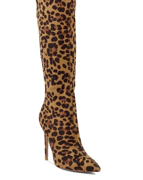 Leopard knee high on sale boots