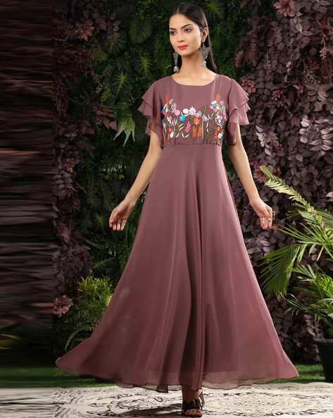Buy Peach Dresses & Frocks for Girls by MUHURATAM Online | Ajio.com