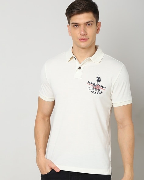 Logo Print Slim Fit Polo T-Shirt