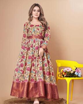 Lavanya Maxi Dresses : Buy Lavanya The Label Pink Silk Long Dress With  Dupatta (Set of 2) Online | Nykaa Fashion