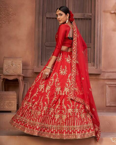 Red Colour Designer Bridal Wedding Wear Velevet Lehenga Choli Collection
