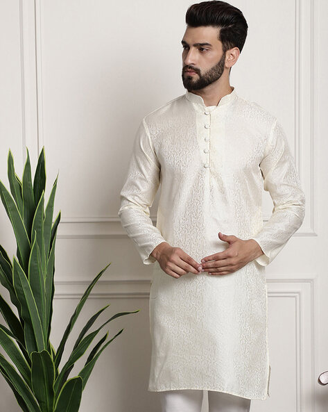 Sojanya Printed Mandarin-Collar Kurta