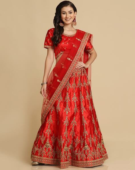 Buy Red Lehenga Choli Sets for Women by VAIDEHI FASHION Online | Ajio.com | Red  lehenga, Red lehenga choli, Lehenga choli