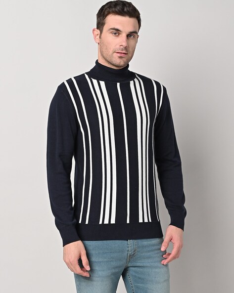 Striped on sale turtleneck mens