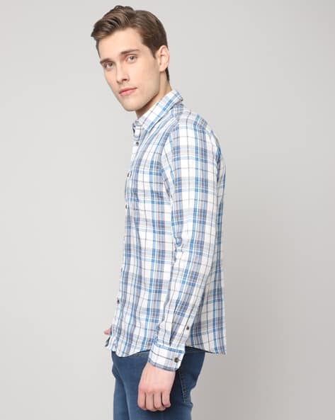 Men Checked Slim Fit Shirt
