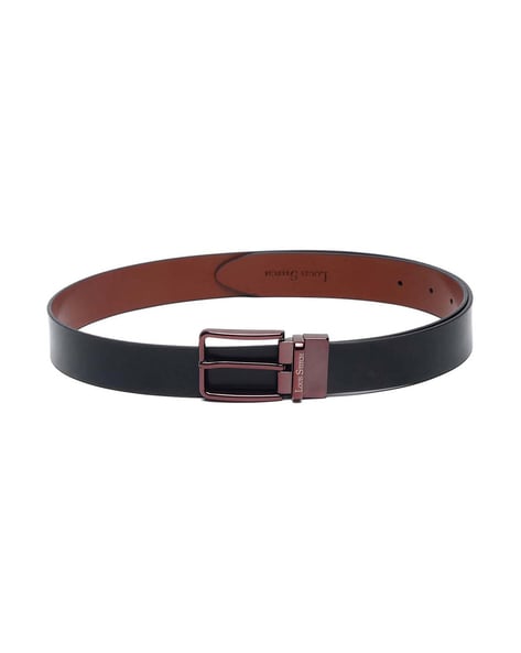 Louis Stitch Men Casual Black Genuine Leather Reversible Belt