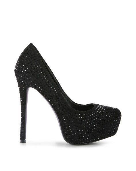 Buy Black Heeled Sandals for Women by LONDON RAG Online | Ajio.com