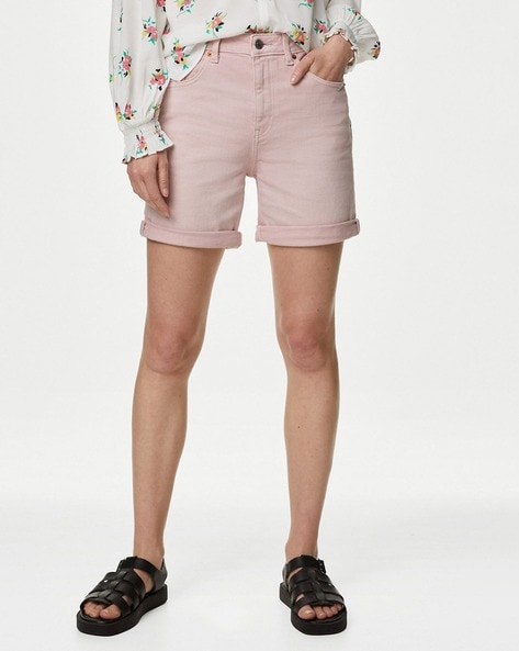 Buy London Rag Women Pink Pure Cotton High Rise Denim Shorts - Shorts for  Women 20180654 | Myntra