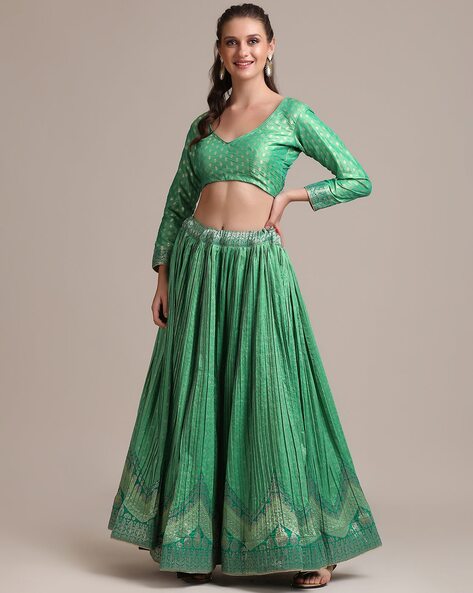 LUSH FOREST GREEN LEHENGA – Kala Shree Regalia