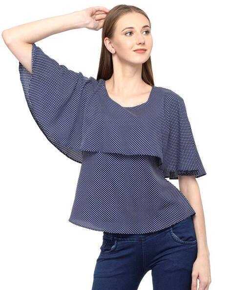 Buy Navy Blue Tops for Women by DEGE Online