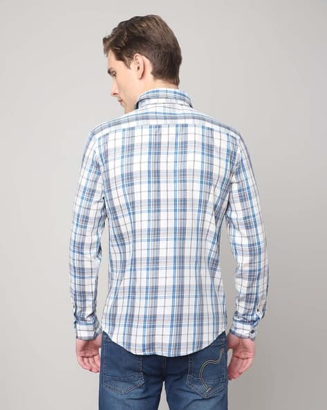 Men Checked Slim Fit Shirt