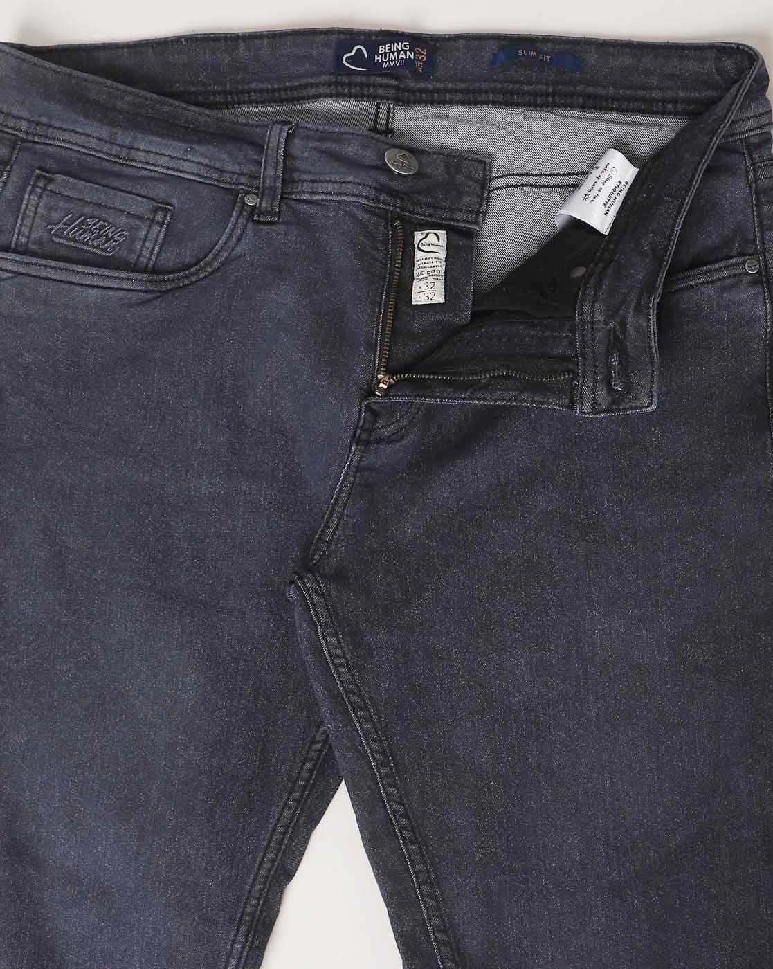 Being Human teal blue denim jeans - G3-MJE4688 | G3fashion.com