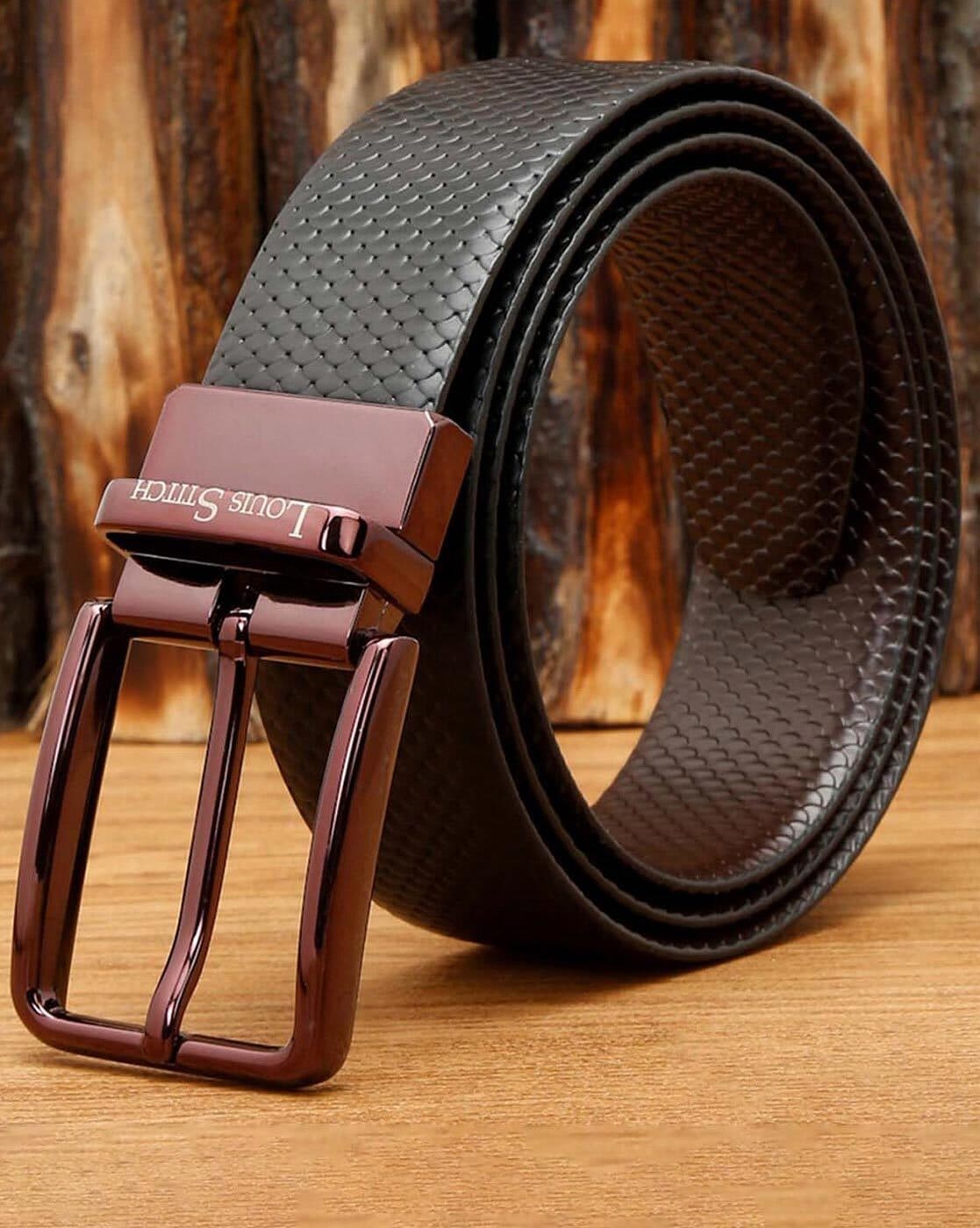 Buy LOUIS STITCH Men's Reversible Italian Leather belt for men