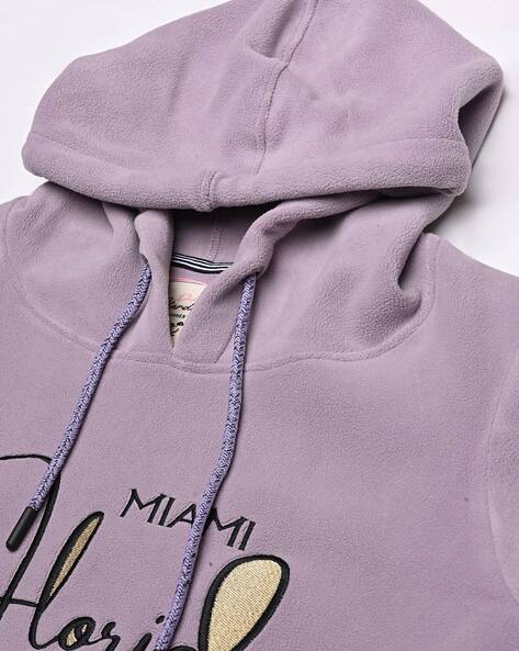 Purple Brand logo-embossed Fleece Hoodie - Farfetch