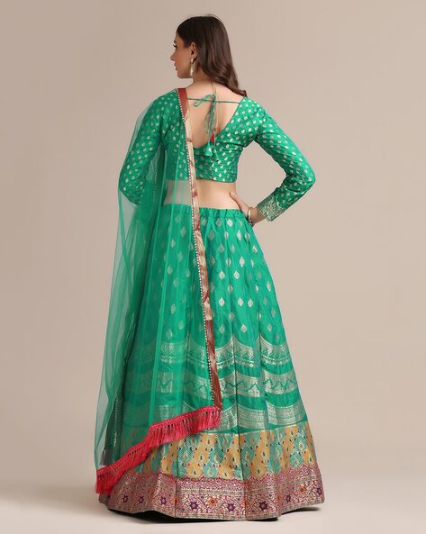 Green Pink Banarasi Silk Lehenga Choli With Heavy Embroidered Work Blouse  for Women Bridal Wear Latest Bollywood Designer Trending Lehenga - Etsy |  Lehenga choli, Lehenga, Silk lehenga