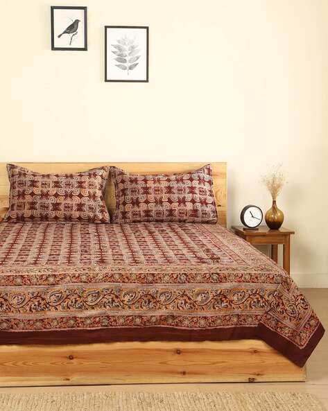 Buy Maroon Red Bedsheets for Home Kitchen by Indie Picks Online Ajio