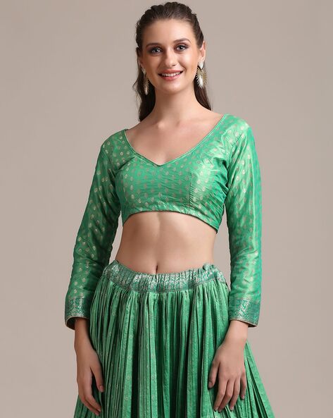 Buy Green Raw Silk Hand Embroidery Dori Gul Neer Yashoda Saree Blouse For  Women by Torani Online at Aza Fashions.