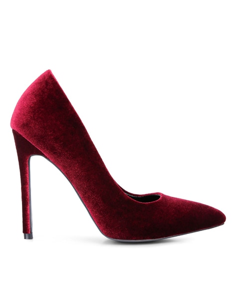 Burgundy heels open outlet toe