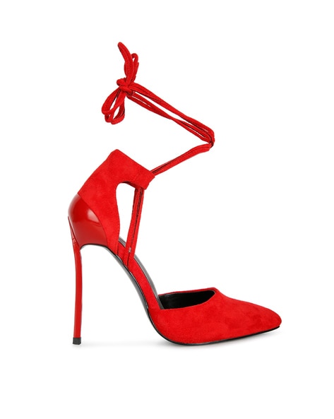 Tie Leg Design Chunky Heeled Strappy Sandals | Kleider kaufen, Rote  sandalen, Schuhe