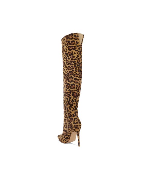 Animal print clearance high boots