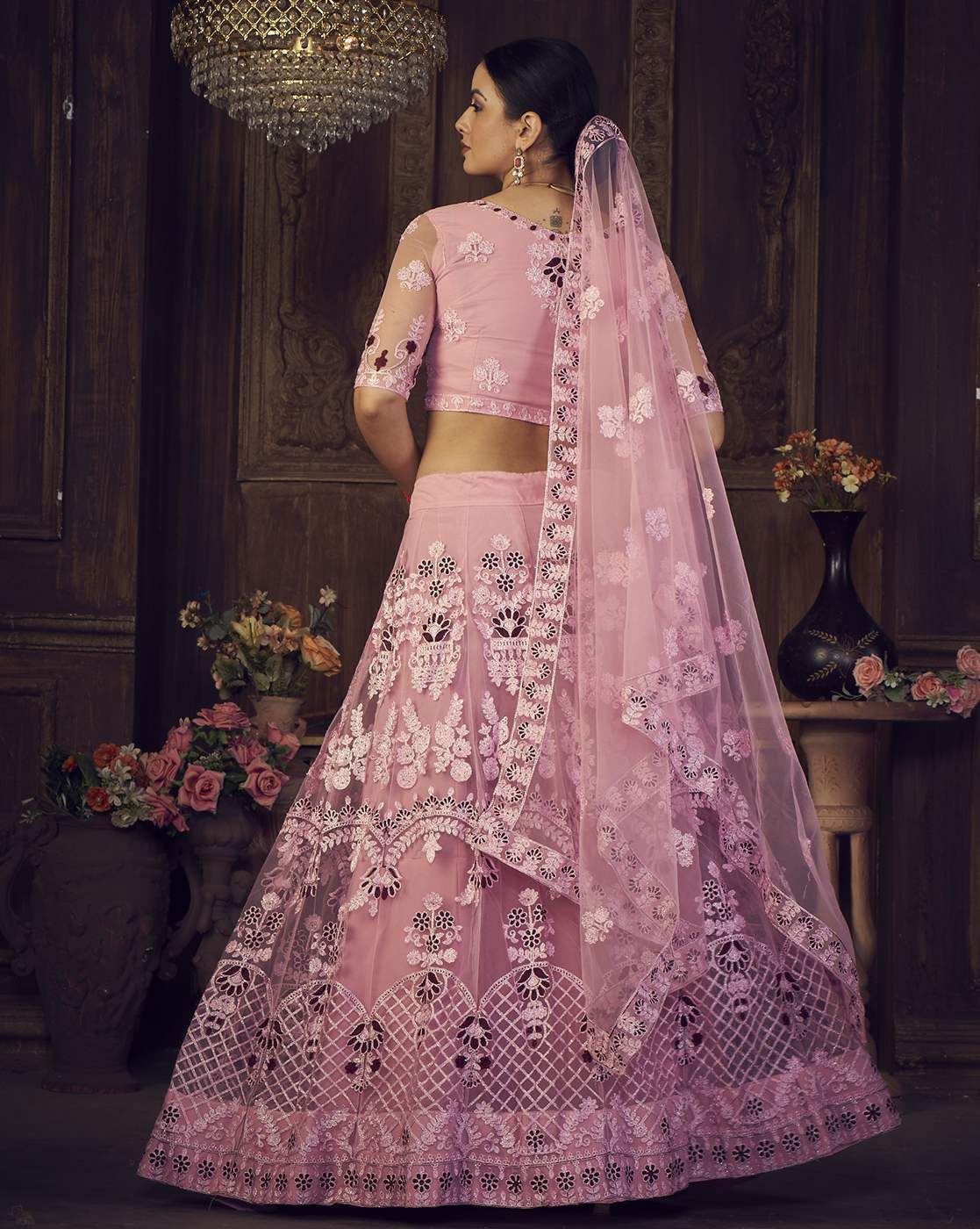 Buy online Wine Flared Semi Stitched Lehenga With Dupatta from ethnic wear  for Women by Warthy Ent for ₹1299 at 62% off