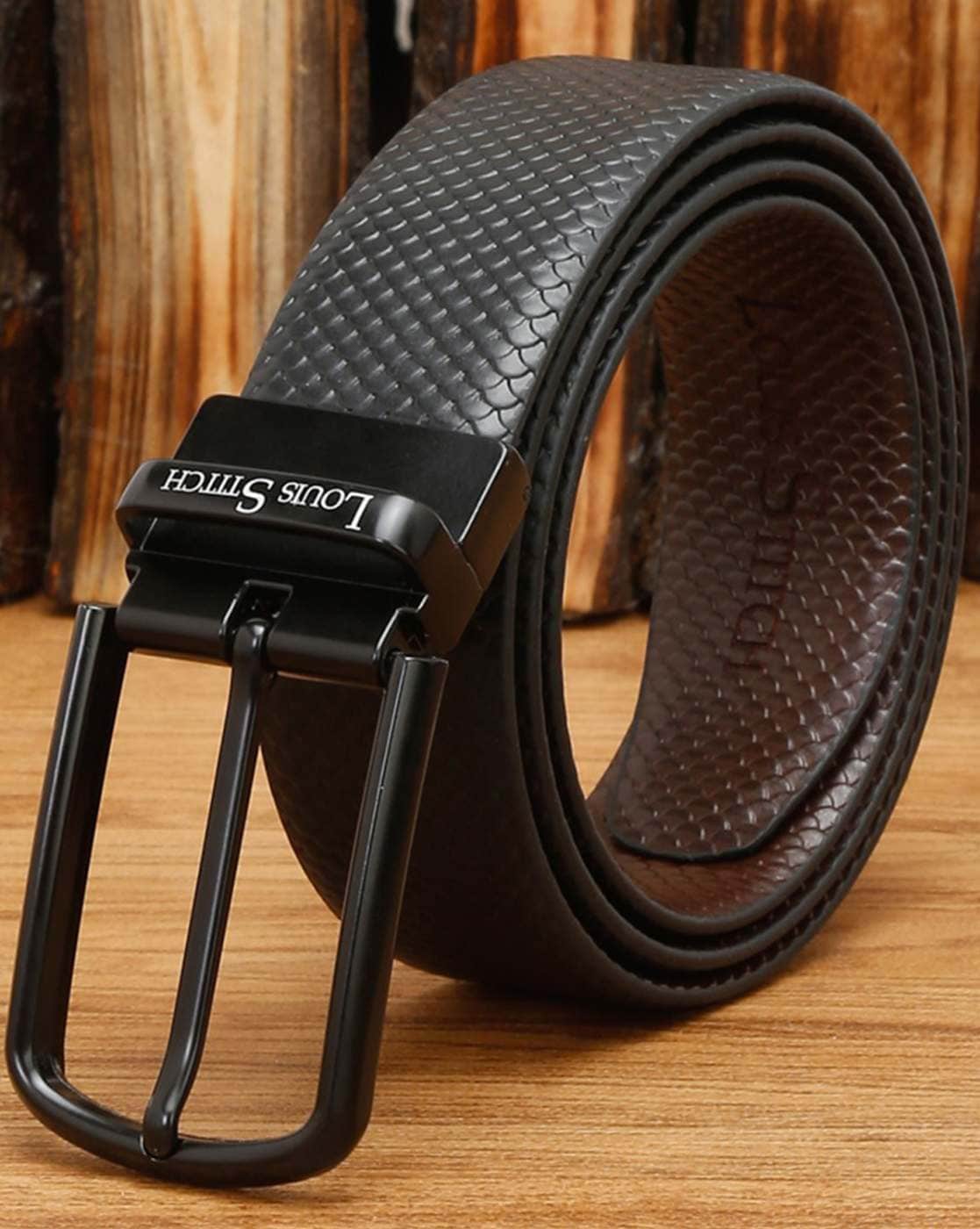 Buy online Jet Black Leather Belt from Accessories for Men by Louis Stitch  for ₹700 at 72% off
