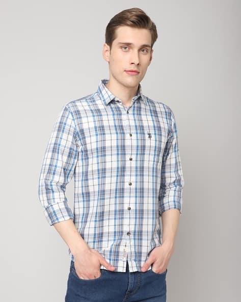 Men Checked Slim Fit Shirt