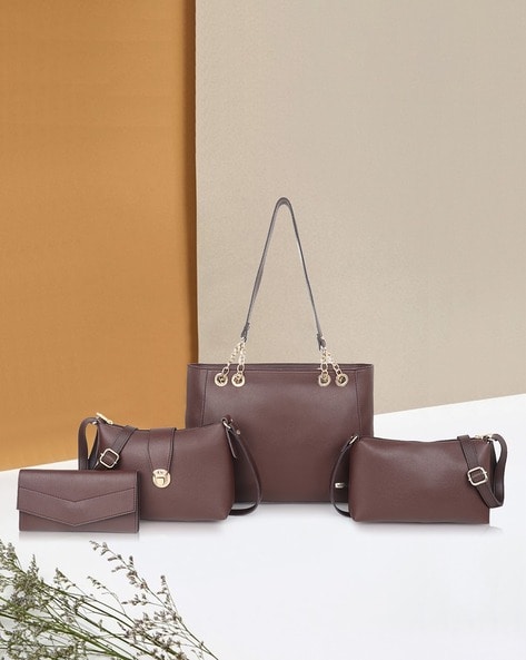 6pcs Geometric Pattern Purse Set, Classic Large Capacity Tote Bag & Handbag  & Shoulder Bag Set | SHEIN