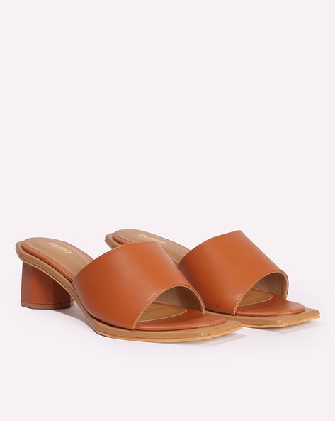 Tan leather 2025 heeled sandals