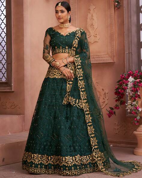 Green Bridal Lehenga - Buy Trending Green Color Bridal Lehenga at Best  Price - Kloth Trend