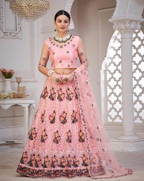 Buy Pink Gota and Lace Work Lehenga Set by SIMAR DUGAL at Ogaan Online  Shopping Site