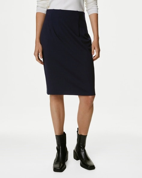 Jersey pencil skirt navy best sale