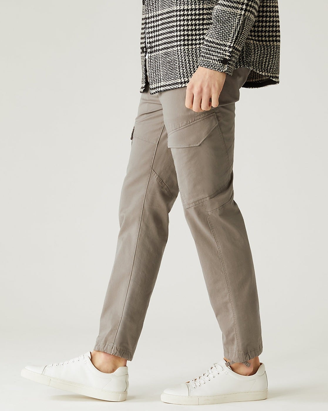 Pale Grey Slim Fit Cargo Trousers | New Look