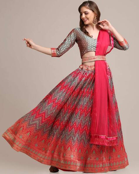 Latest and Designer Grey Color Lehenga Choli Online Shopping