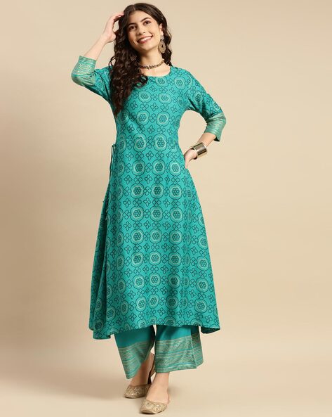 Chandanicollection Women's Casual Rayon Straight Kurti with Plazo Set  (Green) (Medium) : Amazon.in: Fashion