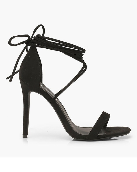 Black best sale wrap heels