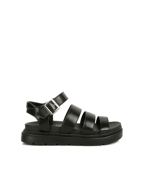 ANSIE Heeled Fisherman Sandals | Black Heeled Fisherman Sandals