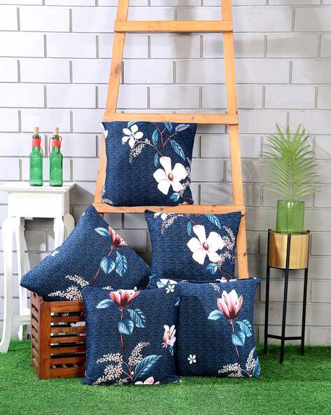 Set of Floral Print Cushion Covers 16