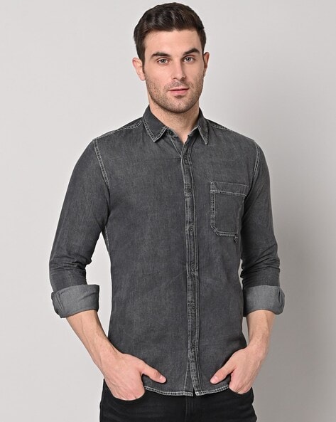 Buy Grey Shirts for Men by REPLAY Online | Ajio.com