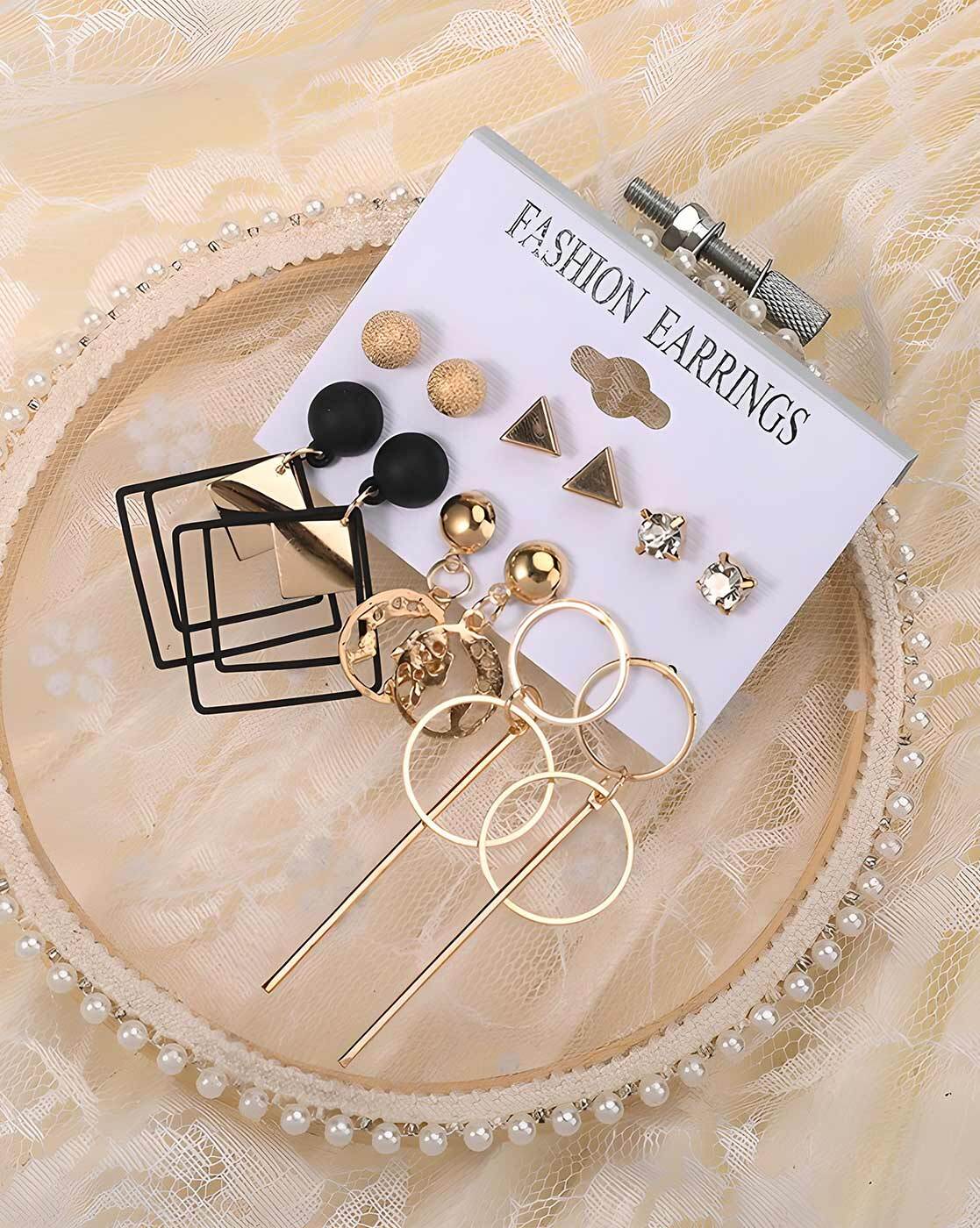 Buy Golden  White Earrings for Women by Ff Style Online  Ajiocom