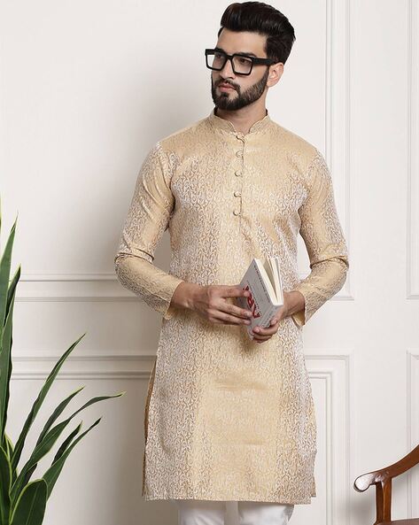 Sojanya Printed Mandarin-Collar Kurta