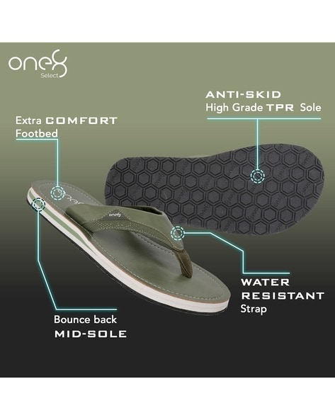 Buy Olive Flip Flop Slippers for Men by One8 Online Ajio