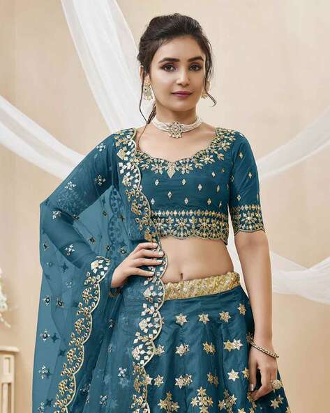 Buy sky-blue Lehenga Choli Sets for Women by FUSIONIC Online | Ajio.com