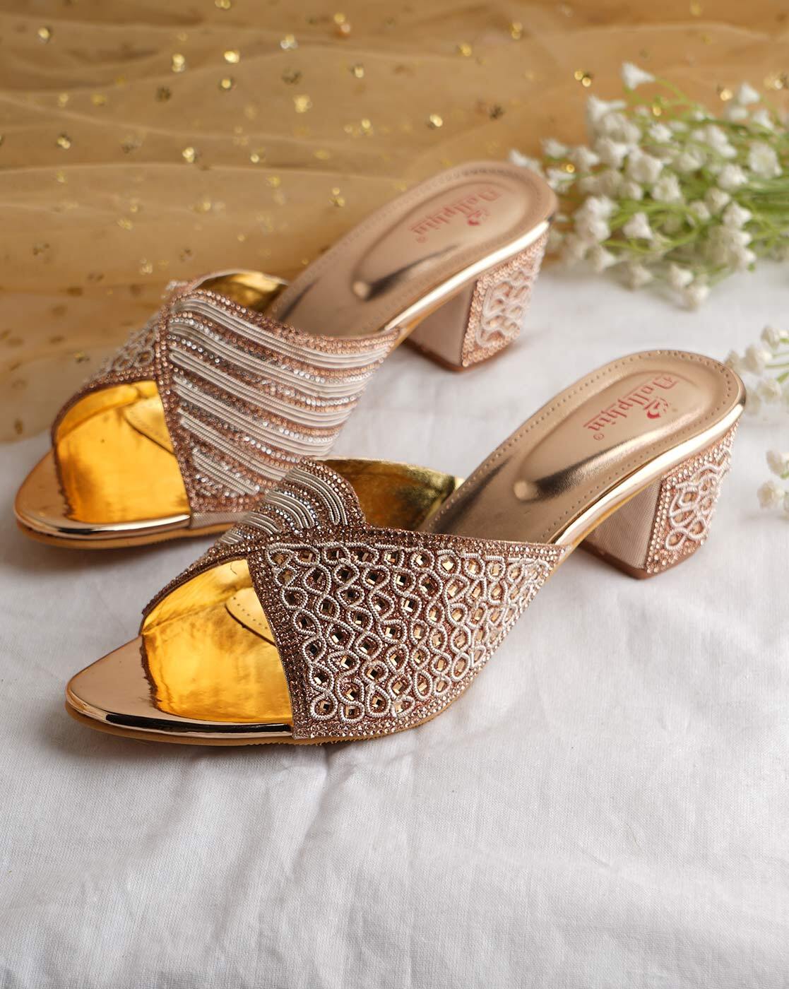 Buy Floral Print Toe-Ring Block Heels Online at Best Prices in India -  JioMart.