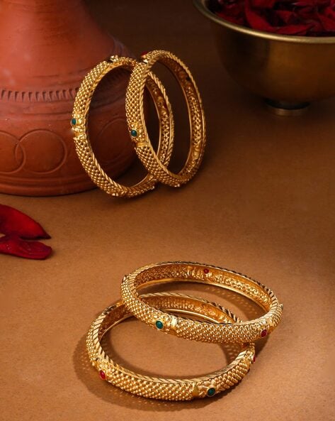 Gold bangles set on sale of 2 with price