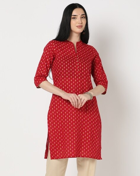 Buy Red Kurtis & Tunics for Women by Indyes Online | Ajio.com