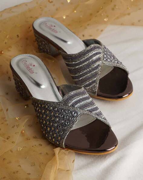 Grey best sale heels sandals