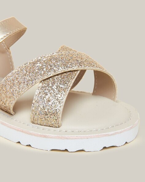 GB Be-Mine Rhinestone Heart Buckle Shimmer Sandals | Dillard's